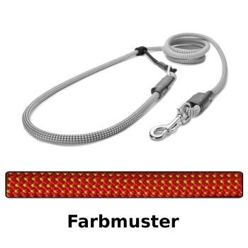 EASYLONG Hundeleine - M - 4m - rot mit grünen Punkten
